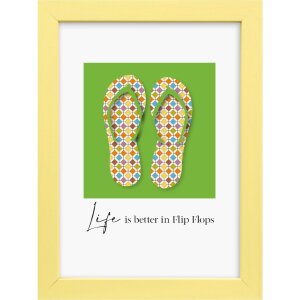 Rama foto Lunaro galbenă 13x18 cm din lemn cu sticlă...