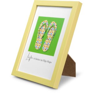 Rama foto Lunaro galbenă 13x18 cm din lemn cu sticlă standard