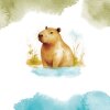 Sticlă de cadou Capybara 35x11 cm, carton lacat cu fermecător din fibră