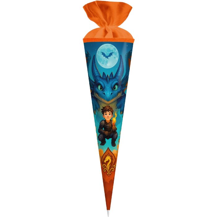 Rămaseta școlară Drachenfreund 70x19 cm, carton lucios, închidere cu filc