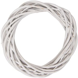 Clayre & Eef Deko Kranz Rattan Weiß Ø 20x4 cm natur für Tisch Wand Fenster Deko