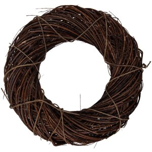 Clayre & Eef 6RO0605L Natürlicher Rattan-Weihnachtskranz Ø 50 cm x 12 cm