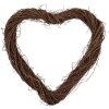 Coroană în formă de inimă din rattan Clayre & Eef, 40x40x4 cm, maro