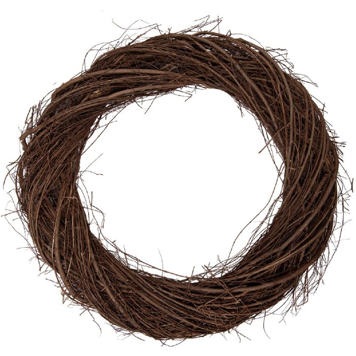 Coroană decorativă din rattan Clayre & Eef, maro, Ø 55x6 cm