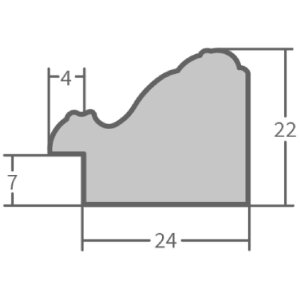Ramă foto barocă MendeFrames H530 albă 30x90 cm cu sticlă antireflex