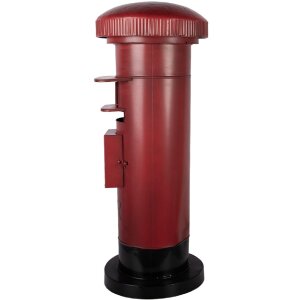 Cutie poștală Clayre & Eef Ø 36x86 cm, roșu-negru, metal, exterior