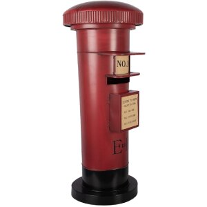 Cutie poștală Clayre & Eef Ø 36x86 cm, roșu-negru, metal, exterior