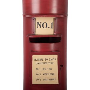 Cutie poștală Clayre & Eef Ø 36x86 cm, roșu-negru, metal, exterior