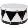 Clayre & Eef 6Y5989 Dekoration Trommel Set 2 Weiß Schwarz Ø37x26 / Ø32x17 cm
