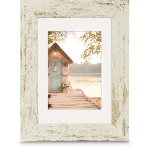 Rama foto Cottage alb deschis 10x15 cm, stil Shabby, cu...