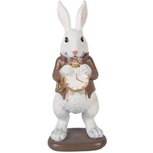 Șoarece decorativ Clayre & Eef, alb-cenușiu, 7x7x16 cm