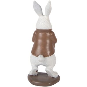 Șoarece decorativ Clayre & Eef, alb-cenușiu, 7x7x16 cm