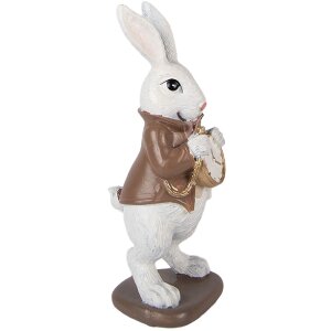 Șoarece decorativ Clayre & Eef, alb-cenușiu, 7x7x16 cm