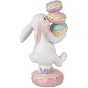 Iepure decorativ Clayre & Eef alb roz 8x6x14 cm