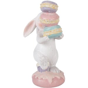 Iepure decorativ Clayre & Eef alb roz 8x6x14 cm