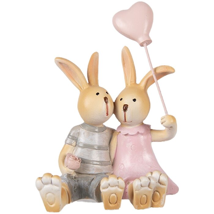 Clayre & Eef 6PR5981 Decoratie Pisică 8x6x10 cm Maro-Roz