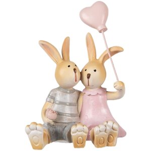 Clayre & Eef 6PR5981 Decoratie Pisică 8x6x10 cm Maro-Roz