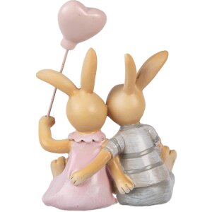 Clayre & Eef 6PR5981 Decoratie Pisică 8x6x10 cm Maro-Roz