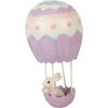 Clayre & Eef – Șoarece în balon cu aer cald, Ø 12x20 cm, bej și viola