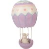 Clayre & Eef – Șoarece în balon cu aer cald, Ø 12x20 cm, bej și viola