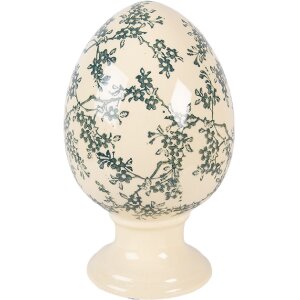 Ou decorativ Clayre & Eef galben-verde Ø15x24 cm