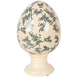 Ouă decorativă pe picior Clayre & Eef, galben-verde,...