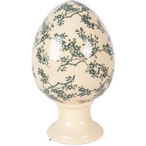 Ouă decorativă pe picior Clayre & Eef, galben-verde,...