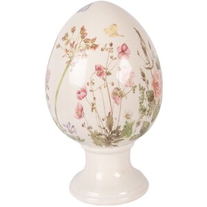 Decorativă cu ou pe picior bej-rosu Ø 17x28 cm...