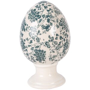 Ovidă decorativă pe picior Bej-Green Ø15x24 cm