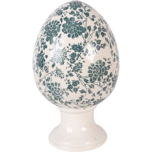 Decorativă cu ouă pe picior din ceramica, bej-verde,...