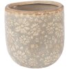 Vază florală Clayre & Eef, gri-bej, Ø 14x13 cm, ceramică robustă