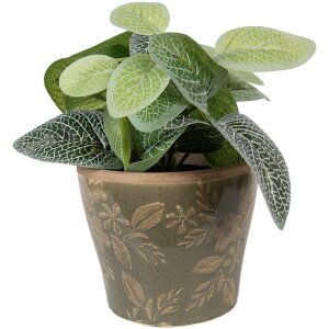 Vază ceramică Clayre & Eef, verde-cenușiu, Ø 10x9 cm