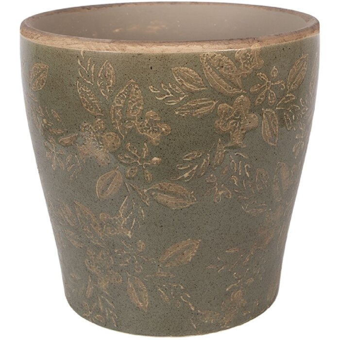 Vază ceramică Clayre & Eef, maro, Ø 18x17 cm, interior/exterior