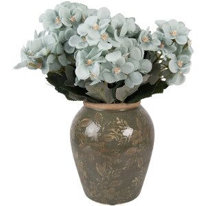 Floriță ceramică Clayre & Eef, verde-brun, Ø...