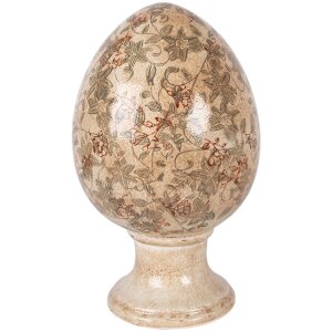 Clayre & Eef Decorație Ou pe Picior Bej-Verde 17x28 cm