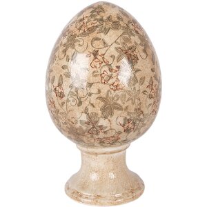 Clayre & Eef Decorație Ou pe Picior Bej-Verde 17x28 cm