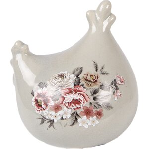 Decorativă ceramica în formă de păsăre gri-roz,...