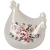 Decorativă ceramica în formă de păsăre gri-roz, 12x11x13 cm