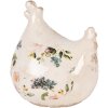 Păsăre decorativă din ceramică bej-roz, 12x11x13 cm, Clayre & Eef