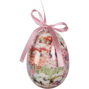 Set de 9 hângăre decorative în formă de ou, alb și roz, Clayre & Eef