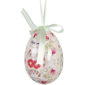 Set de 9 hângăre decorative în formă de ou, alb și roz, Clayre & Eef