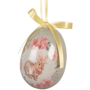 Set de 9 hângere decorative în formă de ou, verde și roz, Clayre & Eef