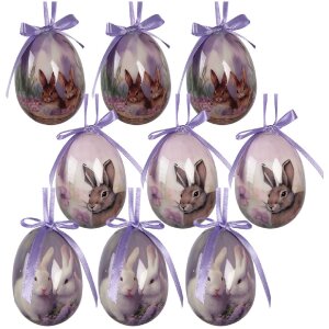 Set de 9 hângere decorative în formă de ouă,...