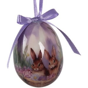 Set de 9 hângere decorative în formă de ouă, multicolor, Ø 5x8 cm, Clayre & Eef