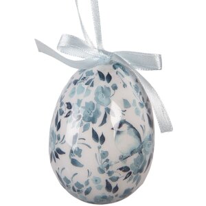 Set de 9 hângere ouă albe și albastre, Ø 5x8 cm, pentru decor Paște sau cameră de copii