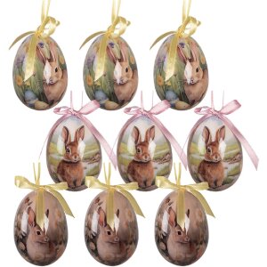 Set de 9 hângăre decorative în formă de ou,...