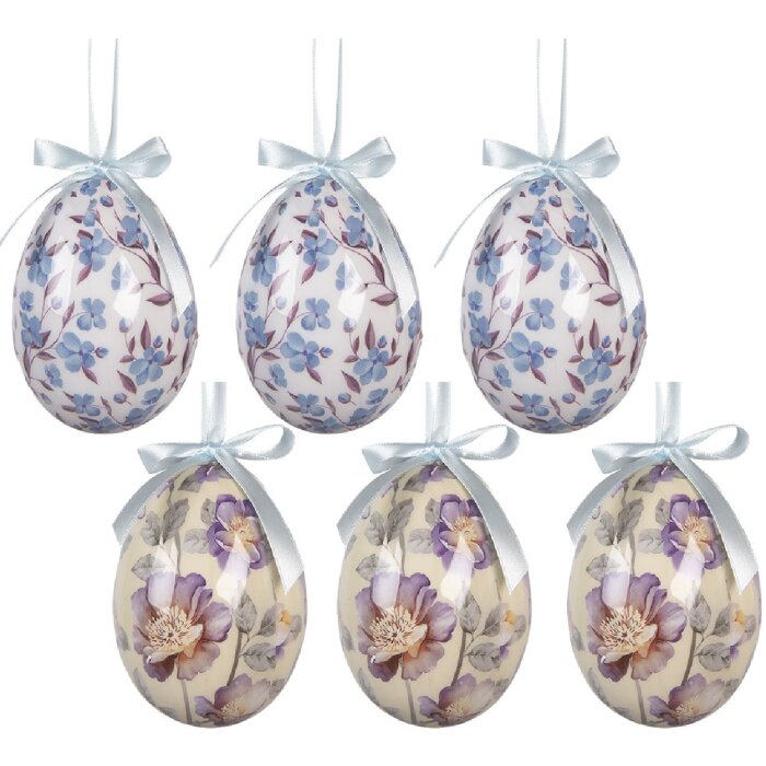 Set de 6 hângări decorative în formă de ou, Clayre & Eef