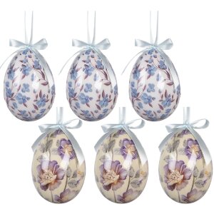 Set de 6 hângări decorative în formă de ou,...