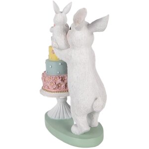 Figurină de leu albă Clayre & Eef, 21x10x27 cm, decor modern minimalist