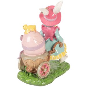 Decorativ șoarece alb-verde Clayre & Eef, 19x11x23 cm